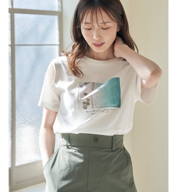 ikka「【雑誌InRed5月号掲載】ロゴフォトプリントTシャツ」|Tシャツ・カットソー|