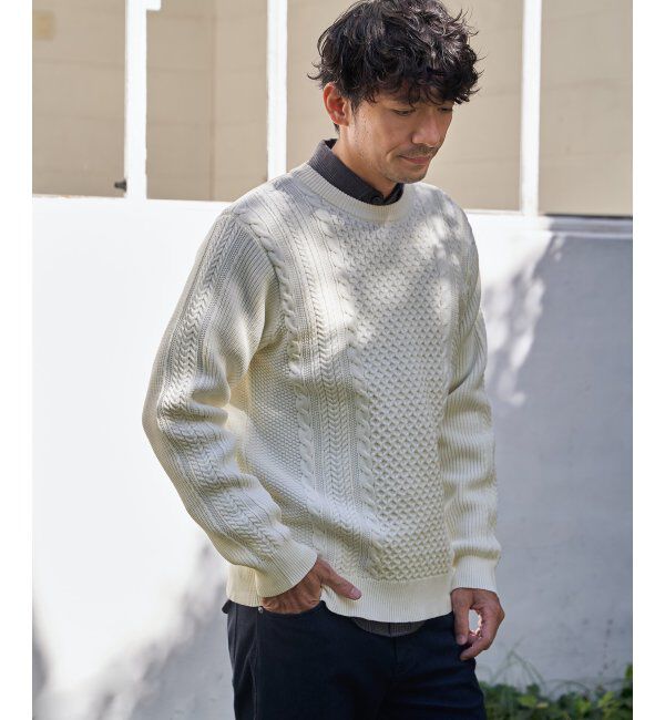 ikka「GOKUラクニットアランケーブル」|プルオーバー|