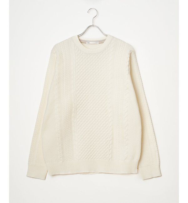 ikka「GOKUラクニットアランケーブル」|プルオーバー|