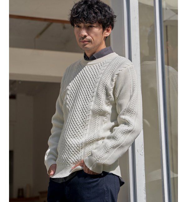 ikka「GOKUラクニットアランケーブル」|プルオーバー|