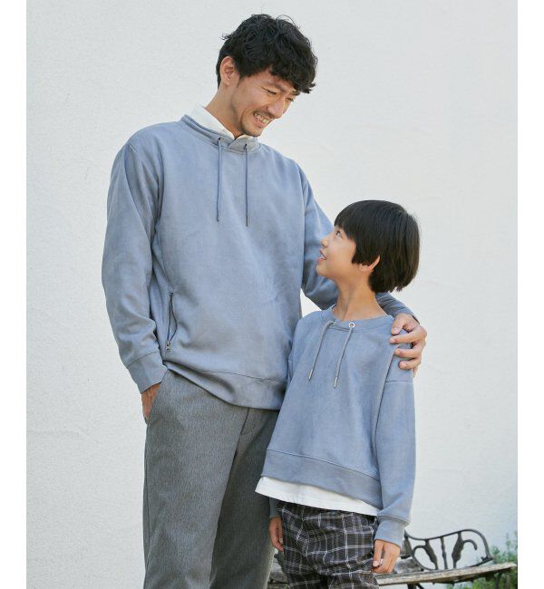 ikka kids「【親子コーデ】フェイクスエードルーイカラーレイヤードプルオーバー（120~160cm）」|Tシャツ・カットソー|