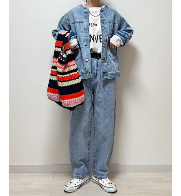 Lbc with Life「ＬＢＣデニムノーカラージャケット」|ブルゾン・スタジャン|