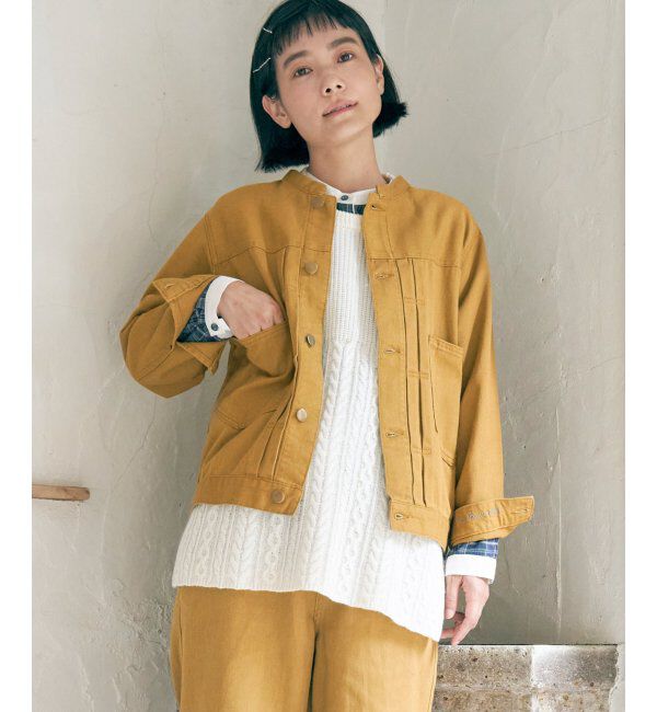 Lbc with Life「ＬＢＣデニムノーカラージャケット」|ブルゾン・スタジャン|