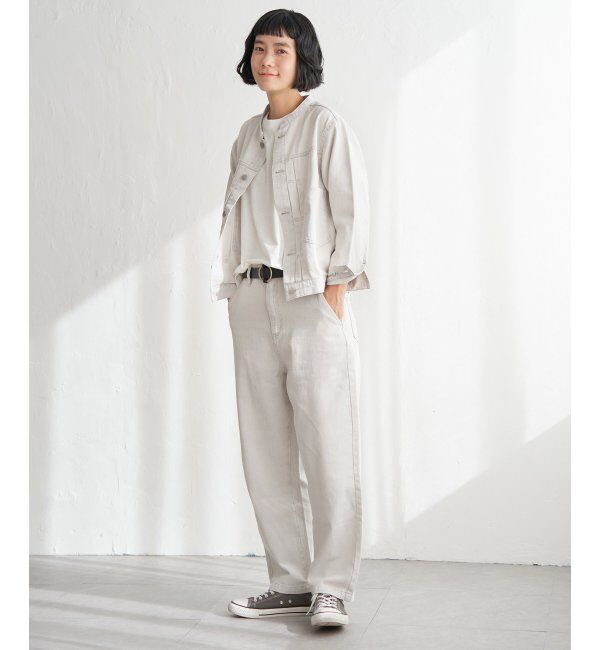 Lbc with Life「ＬＢＣデニムノーカラージャケット」|ブルゾン・スタジャン|