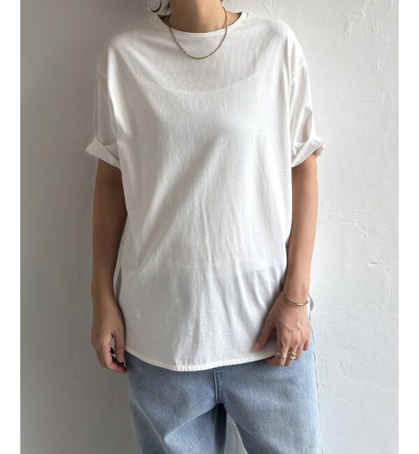 Lbc with Life「シルケット裾ラウンドTee」|Tシャツ・カットソー|ホワイト