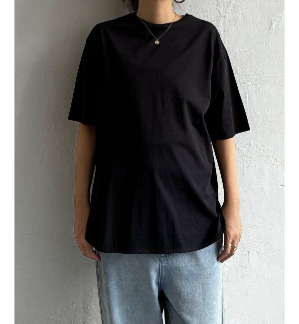 Lbc with Life「シルケット裾ラウンドTee」|Tシャツ・カットソー|ブラック