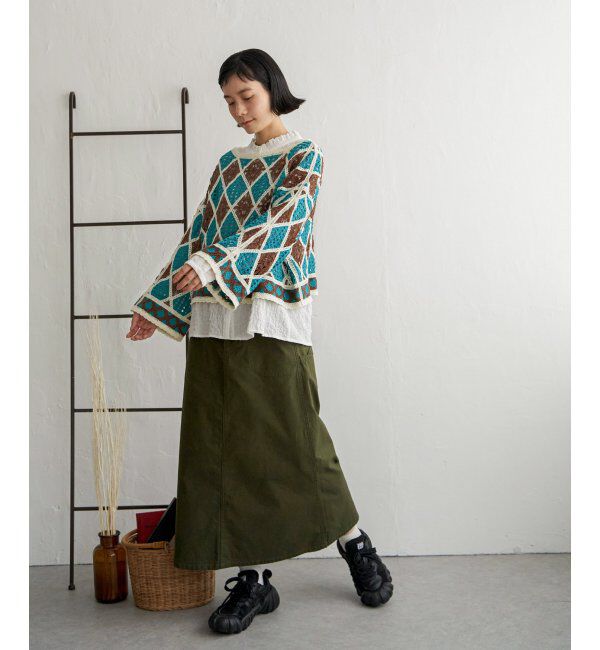 Lbc with Life「ツイルワークベルトフレアスカート」|スカート|