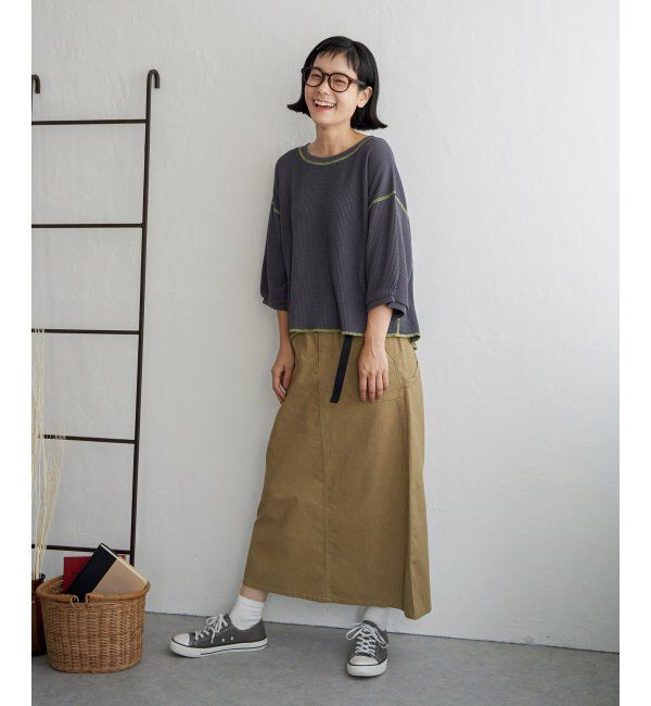 Lbc with Life「ツイルワークベルトフレアスカート」|スカート|