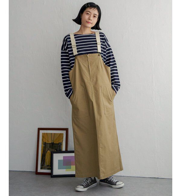 Lbc with Life「ツイルジップアップジャンスカ」|ワンピース|ベージュ