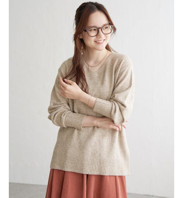 Lbc with Life「アンゴラ混Vネックニットプルオーバー」|カーディガン|