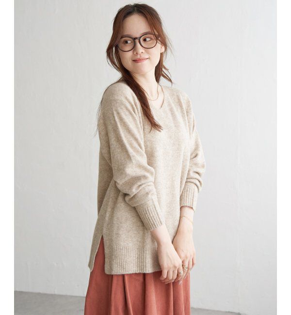 Lbc with Life「アンゴラ混Vネックニットプルオーバー」|カーディガン|