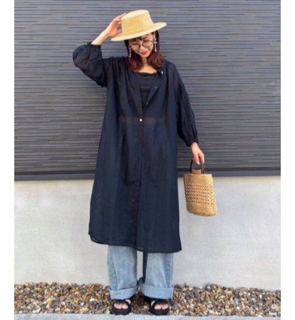 Lbc with Life「リネンブレンドシャーリングワンピ」|ワンピース|