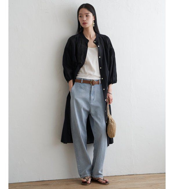 Lbc with Life「リネンブレンドシャーリングワンピ」|ワンピース|