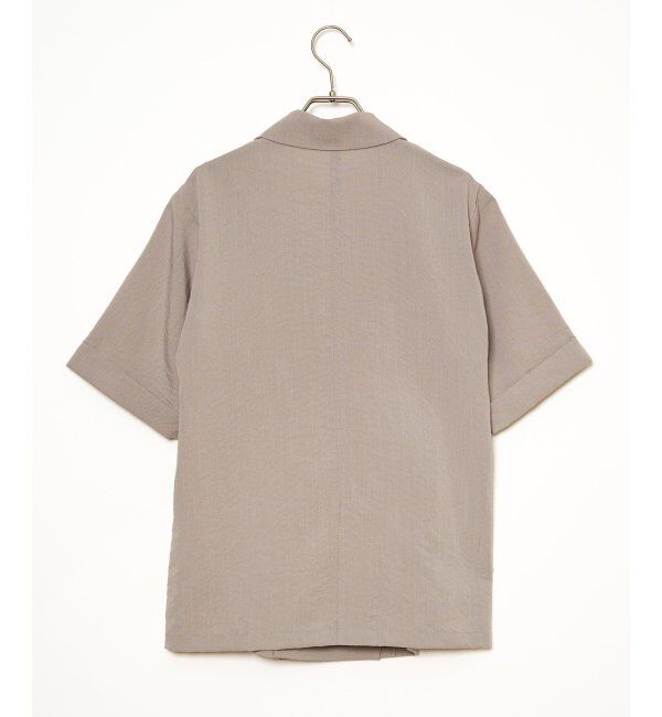 Lbc with Life「リネンライクハーフスリーブジャケット」|テーラードジャケット|