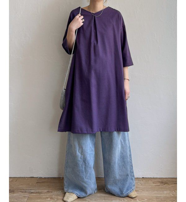 Lbc with Life「リネン混サックワンピース」|ワンピース|