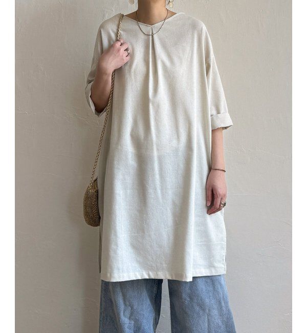 Lbc with Life「リネン混サックワンピース」|ワンピース|