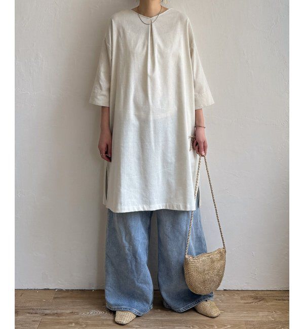 Lbc with Life「リネン混サックワンピース」|ワンピース|