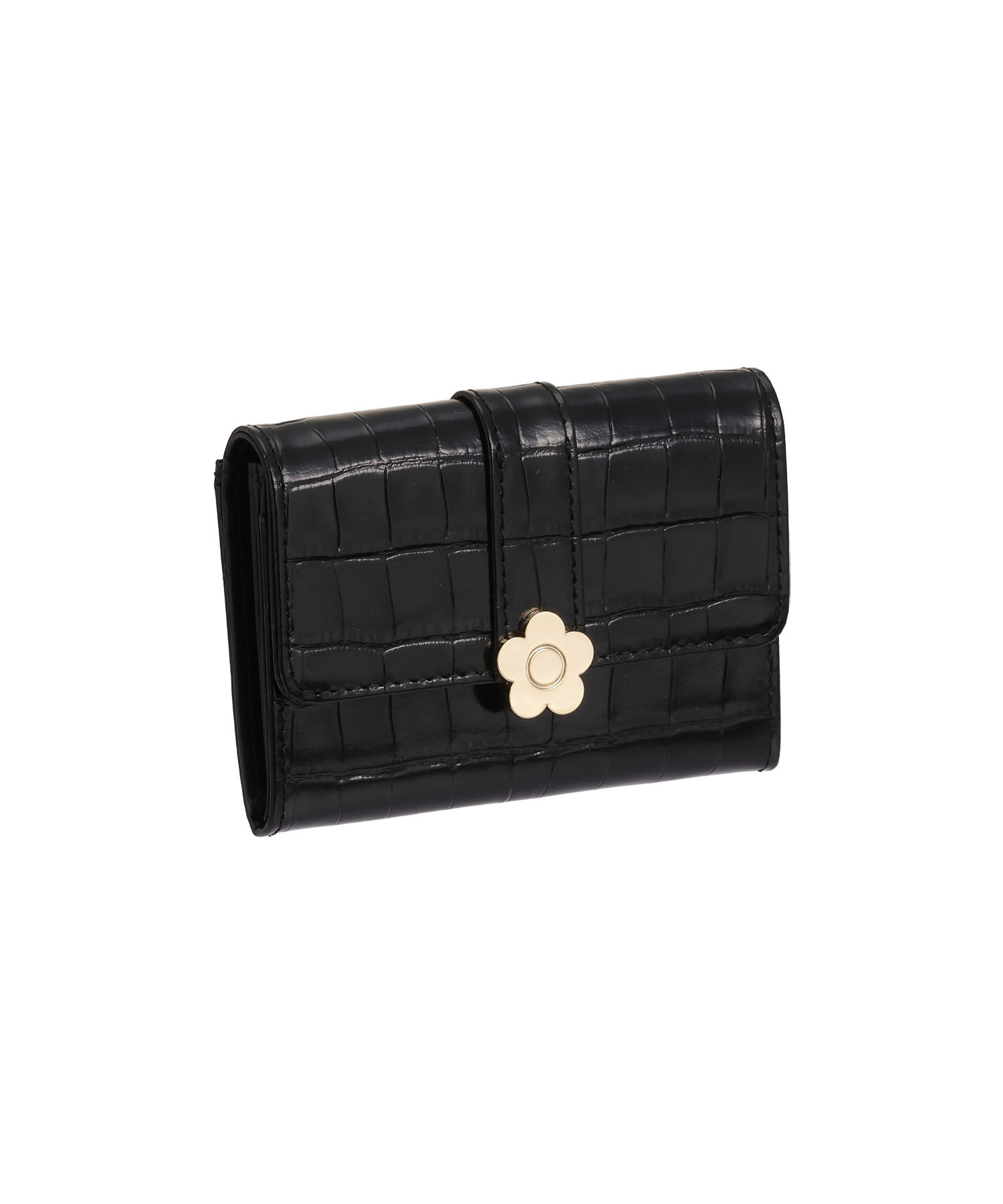MARY QUANT「クロコエンボス カードケース」|ポーチ|ブラック