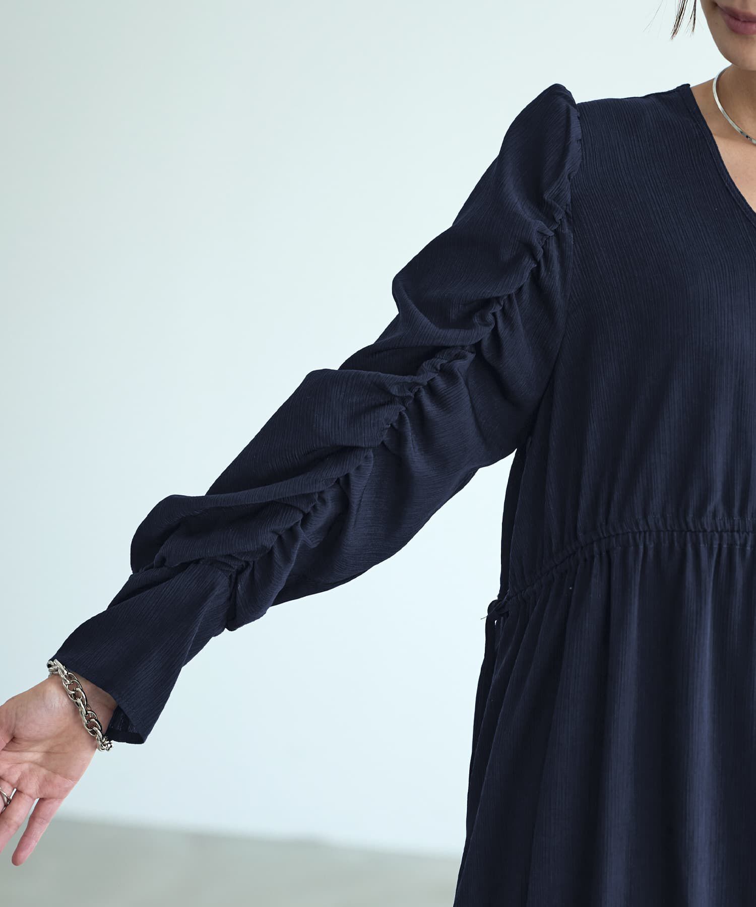 STYLE DELI「【LUXE】楊柳ギャザーワンピース」|ワンピース|