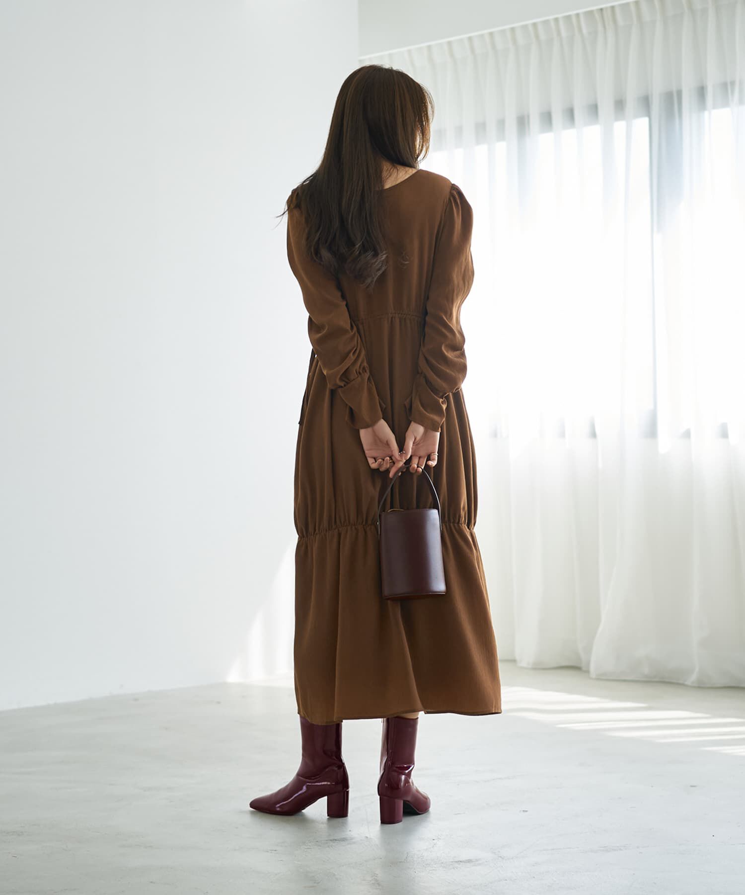 STYLE DELI「【LUXE】楊柳ギャザーワンピース」|ワンピース|