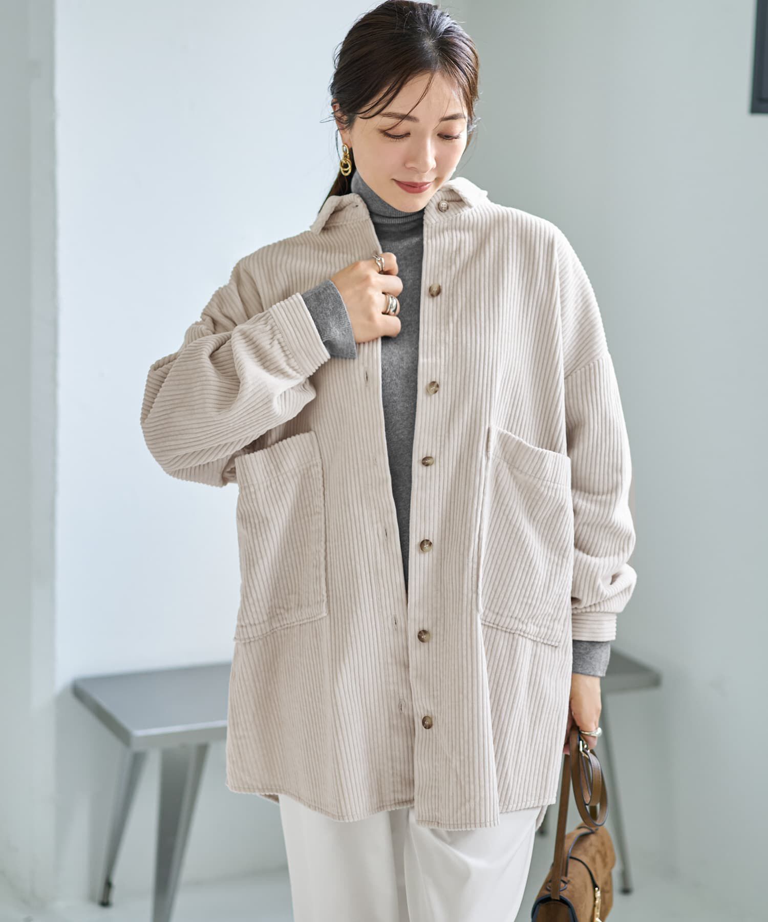 STYLE DELI「【LUXE】コーデュロイシャツジャケット」|その他|エクリュ