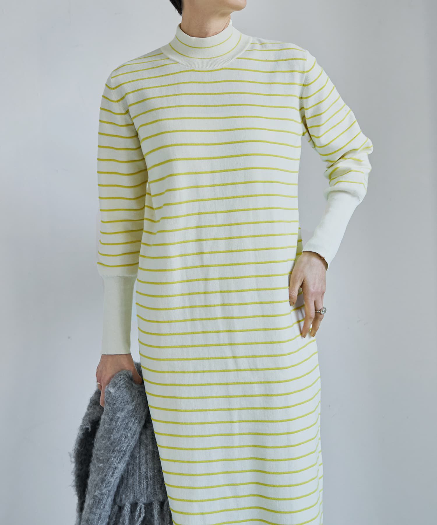 STYLE DELI「立体ボーダーニットワンピース」|ワンピース|