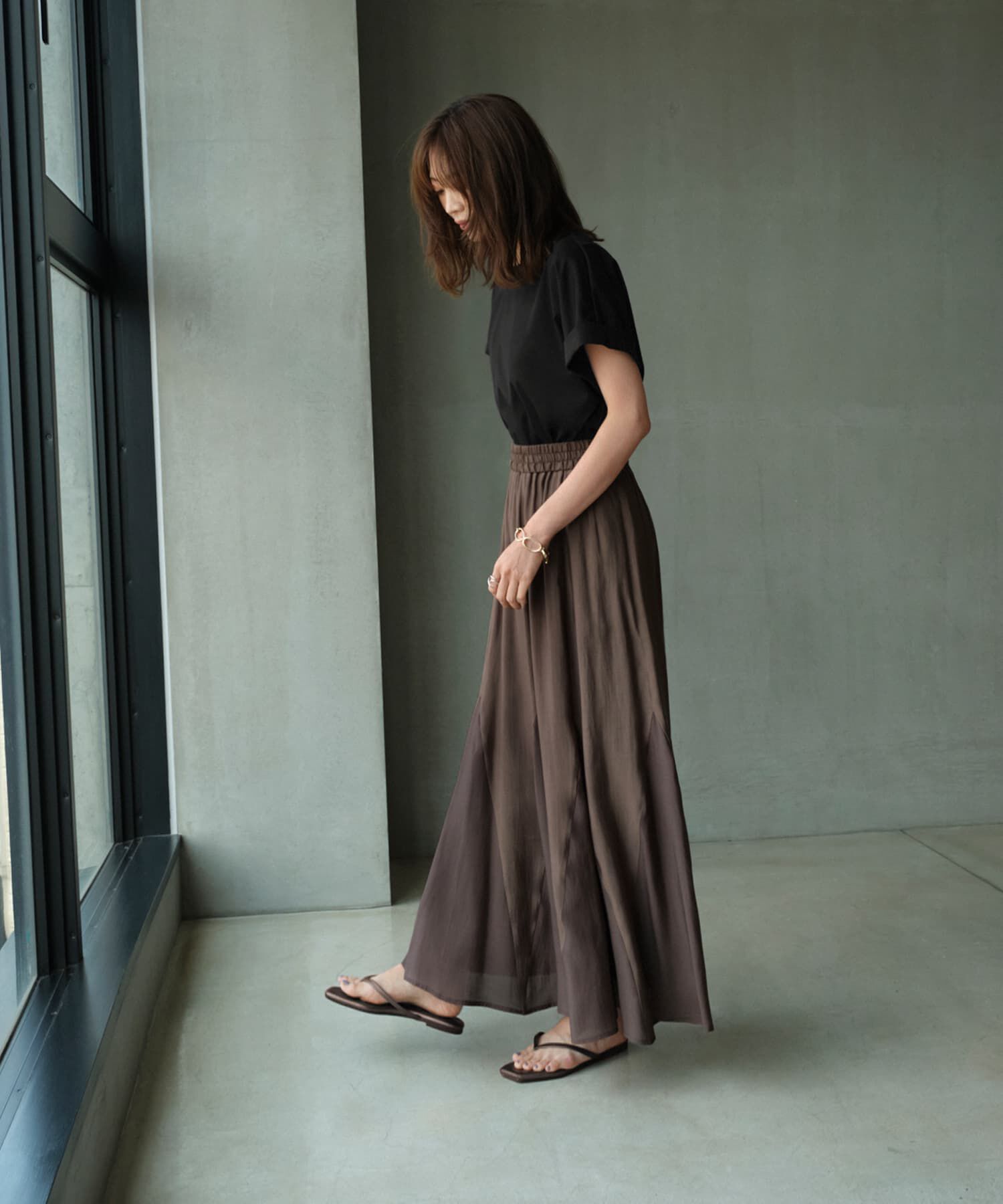 STYLE DELI「【LUXE】トライアングル配色切替スカート」|フレア|