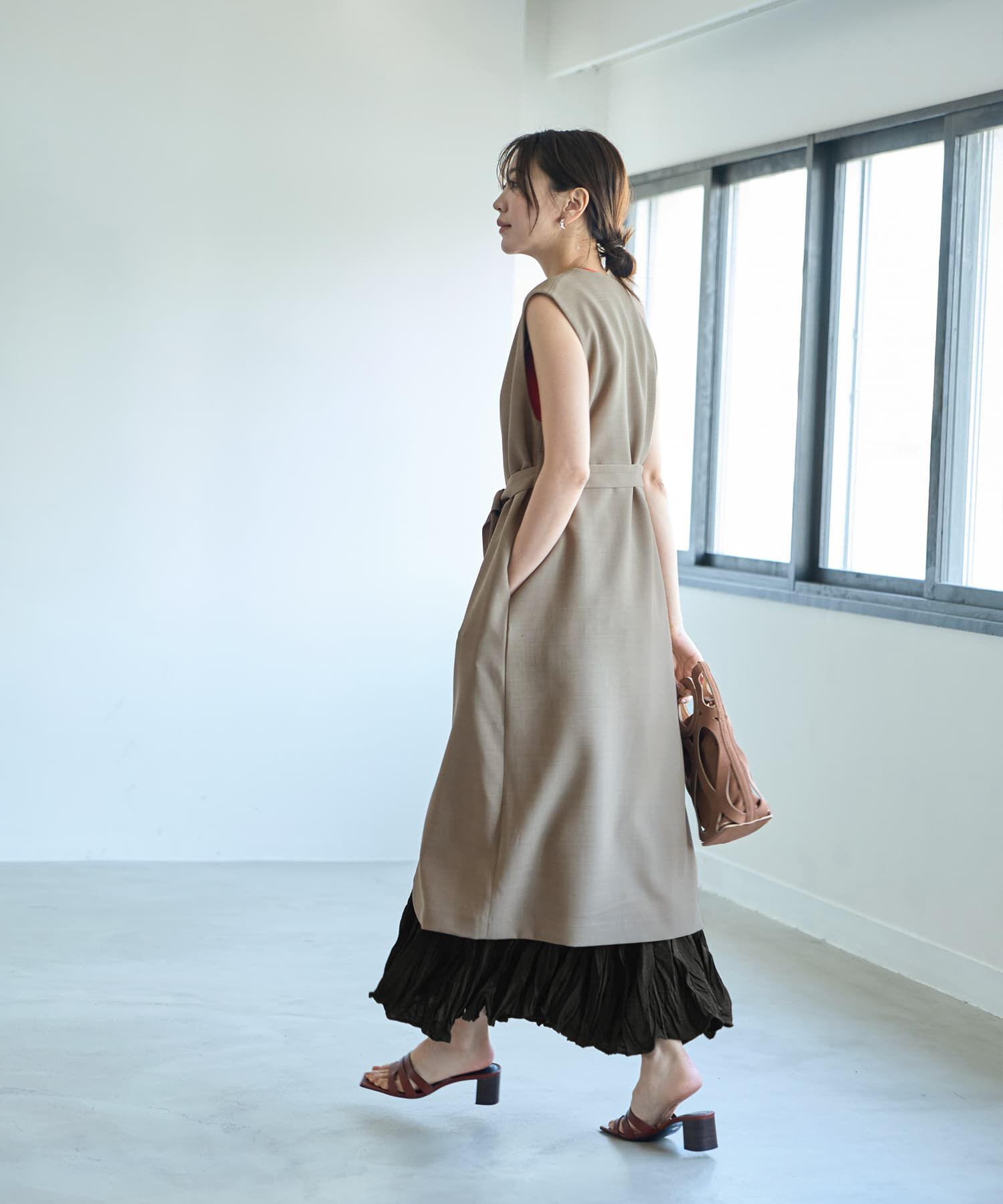 STYLE DELI「【LUXE】フロントカーブロングジレ」|ベスト・ジレ|