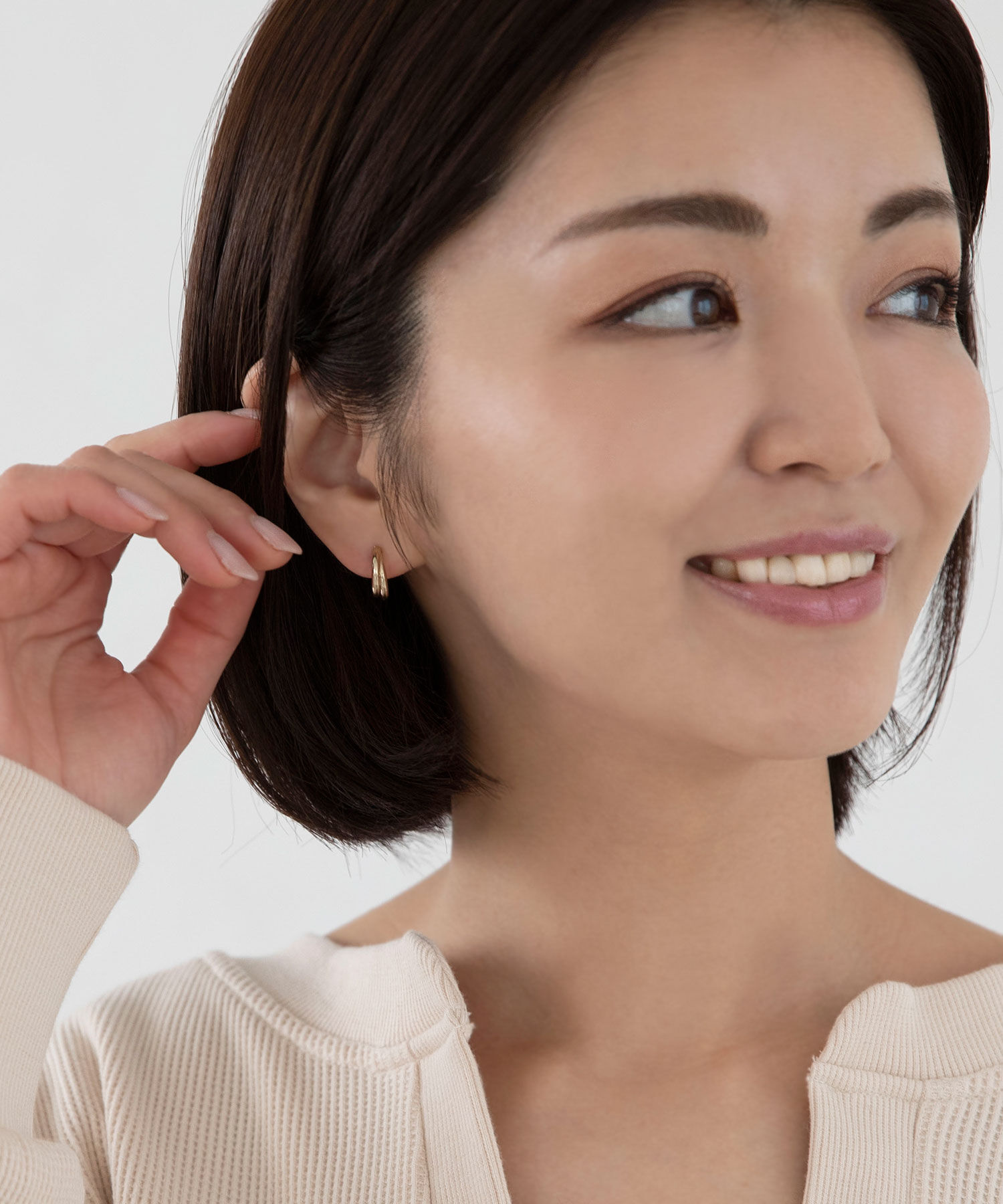 colleca la「ノンホール・2連フープイヤリング」|イヤリング|