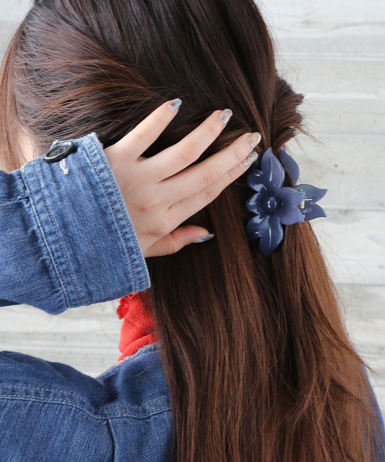 colleca la「シアーフラワーバンスクリップ」|その他|ネイビー