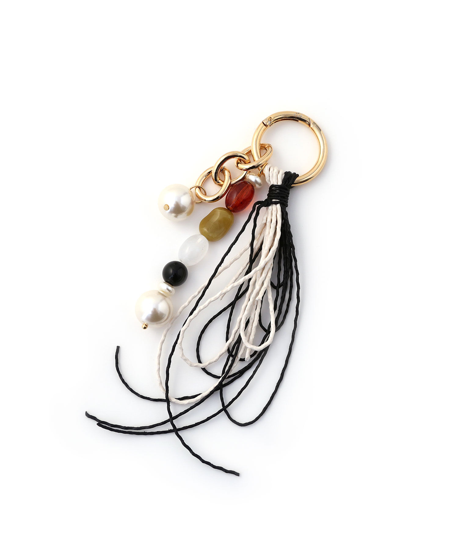  「大粒カラーパーツ&times;コードタッセル バッグチャーム/キーホルダー」|チャーム・キーホルダー|