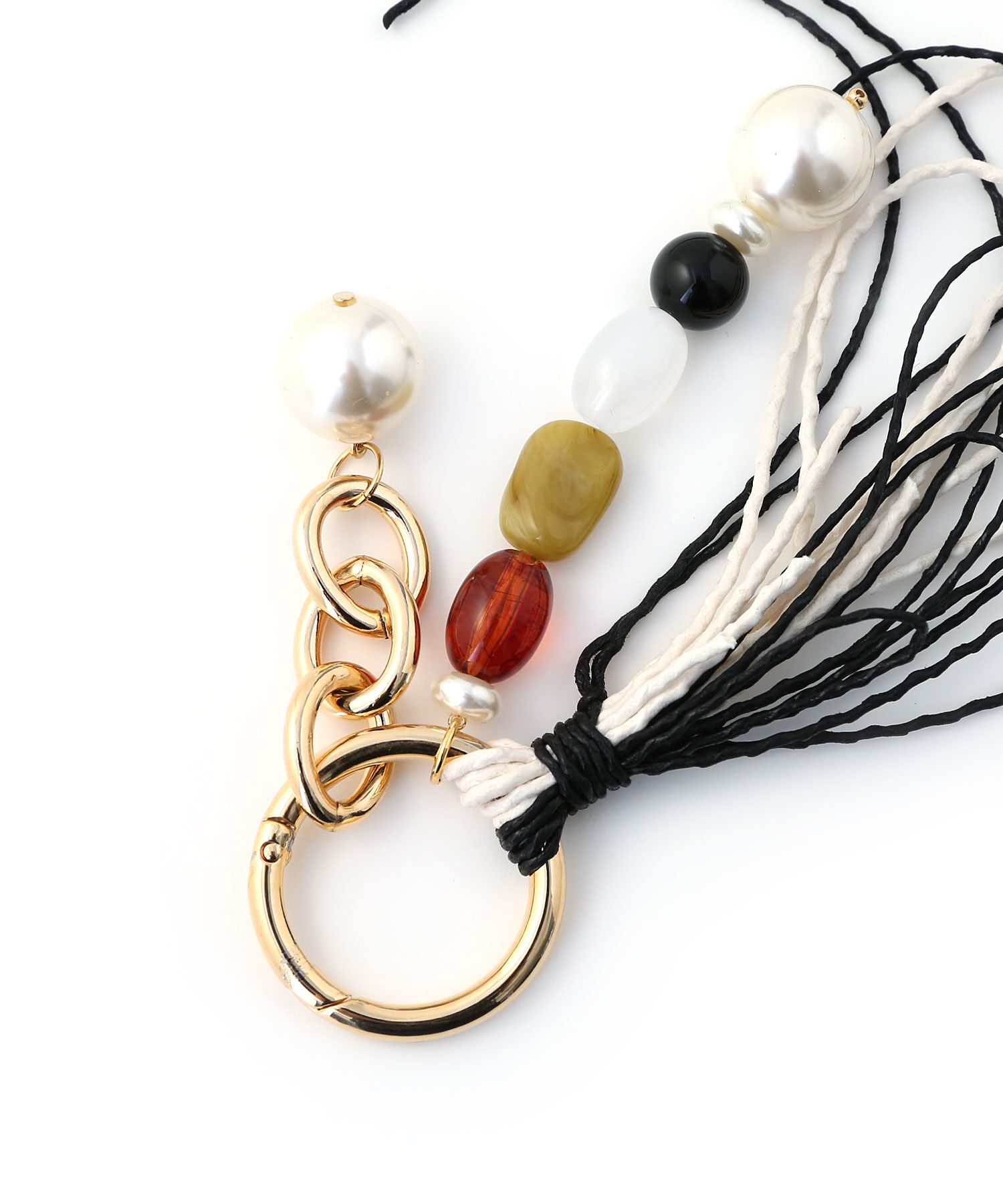  「大粒カラーパーツ&times;コードタッセル バッグチャーム/キーホルダー」|チャーム・キーホルダー|