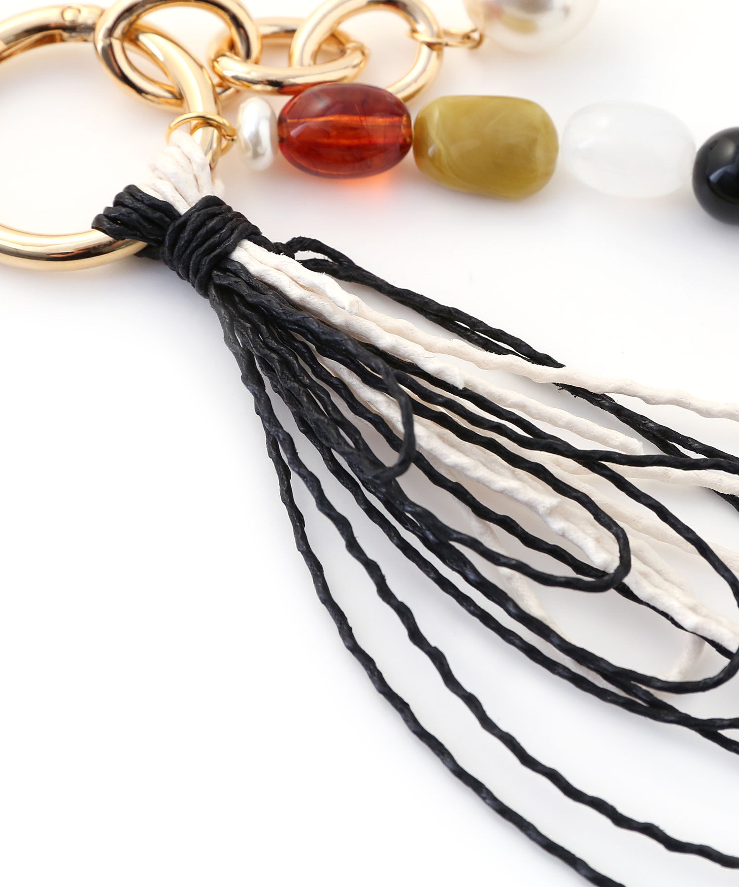  「大粒カラーパーツ&times;コードタッセル バッグチャーム/キーホルダー」|チャーム・キーホルダー|