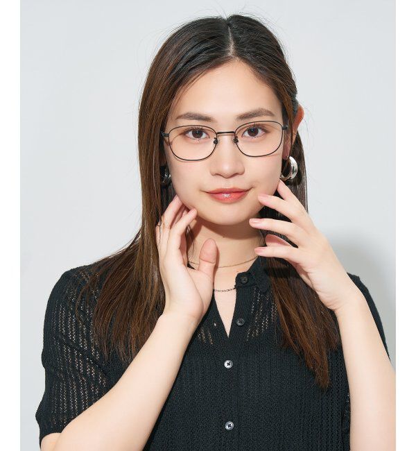  「ウェリントン型 メガネ | チタン 軽量 メタルフレーム レディース 大人可愛い レンズ交換券付」|メガネ|