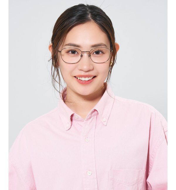  「ウェリントン型 メガネ | チタン 軽量 メタルフレーム レディース 大人可愛い レンズ交換券付」|メガネ|