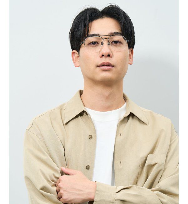  「ウェリントン型 メガネ | ダブルブリッジ メタル 伊達メガネ ユニセックス TRAD レンズ交換券付」|メガネ|