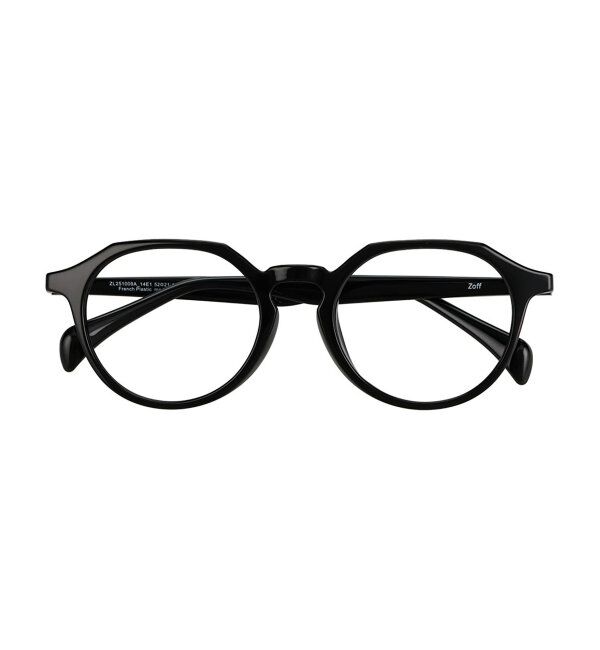  「ボストン型 メガネ | クラウンパント 軽量 伊達めがね・度付き ユニセックス Zoff  レンズ交換券付」|メガネ|ブラック