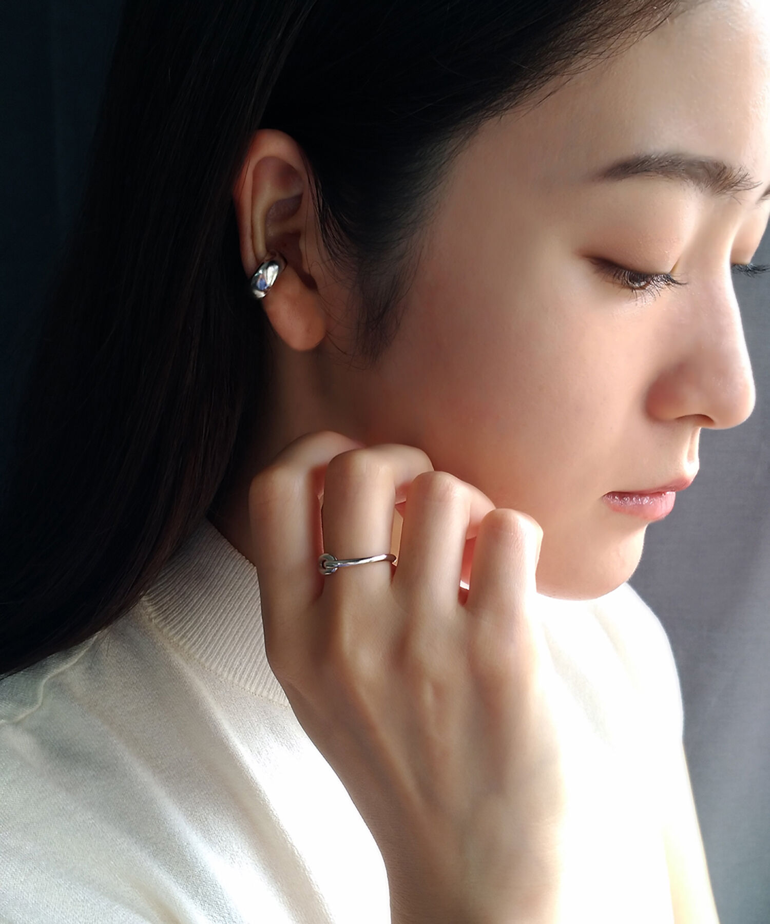  「silver925 プチニュアンス ボリューム イヤーカフ (ニッケルフリー)」|イヤーカフ|
