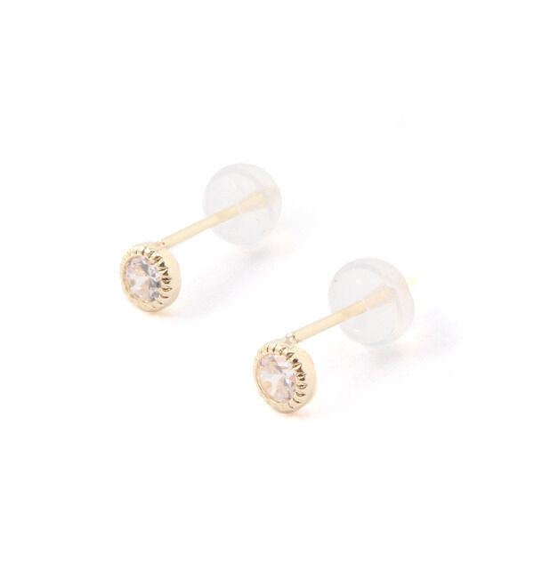 Phoebe「【K10】タイニードロップピアス／BOXつき」|ピアス|クリア