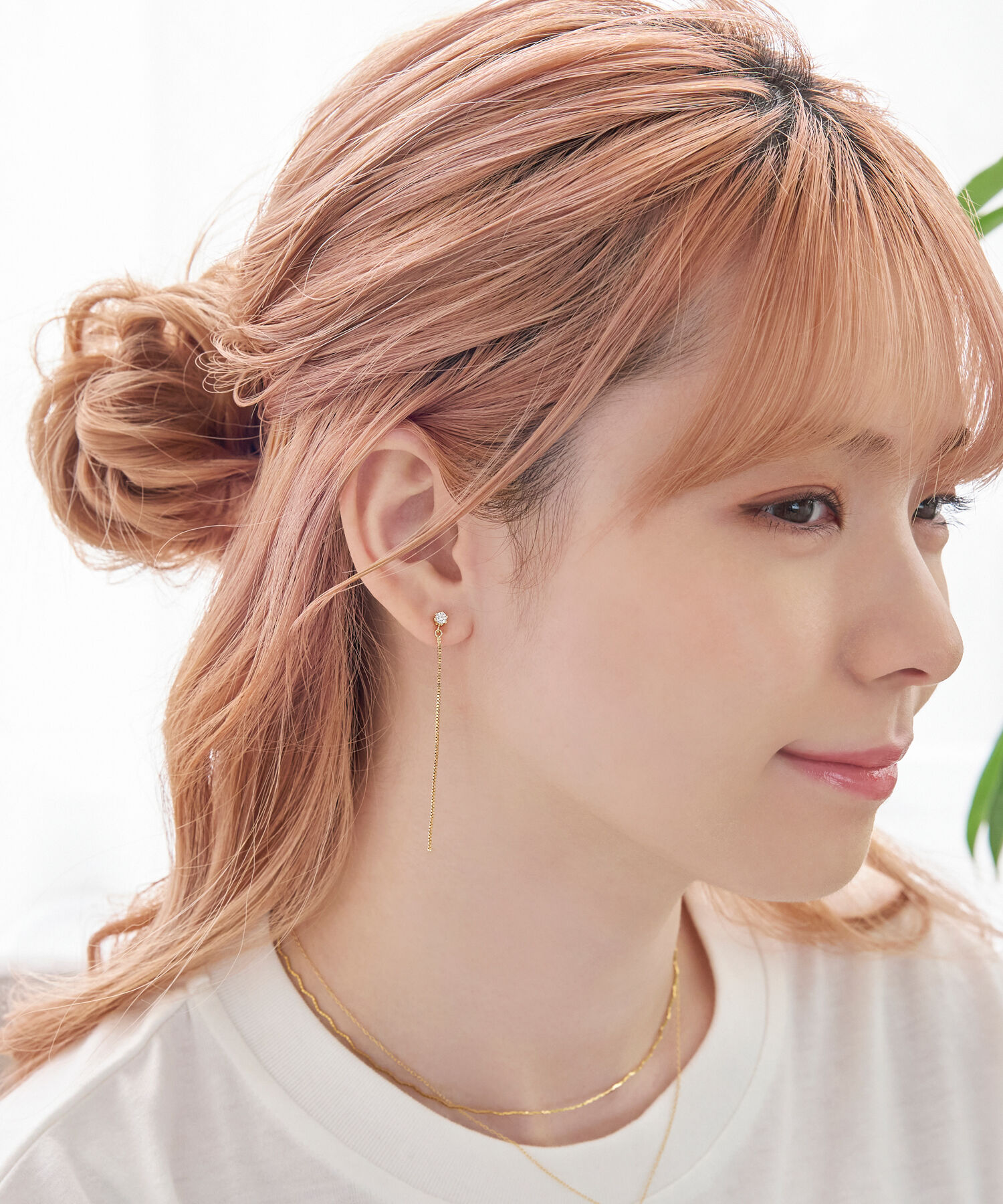 Phoebe「2wayベーシックパールバックキャッチピアス　ゴールド」|ピアス|