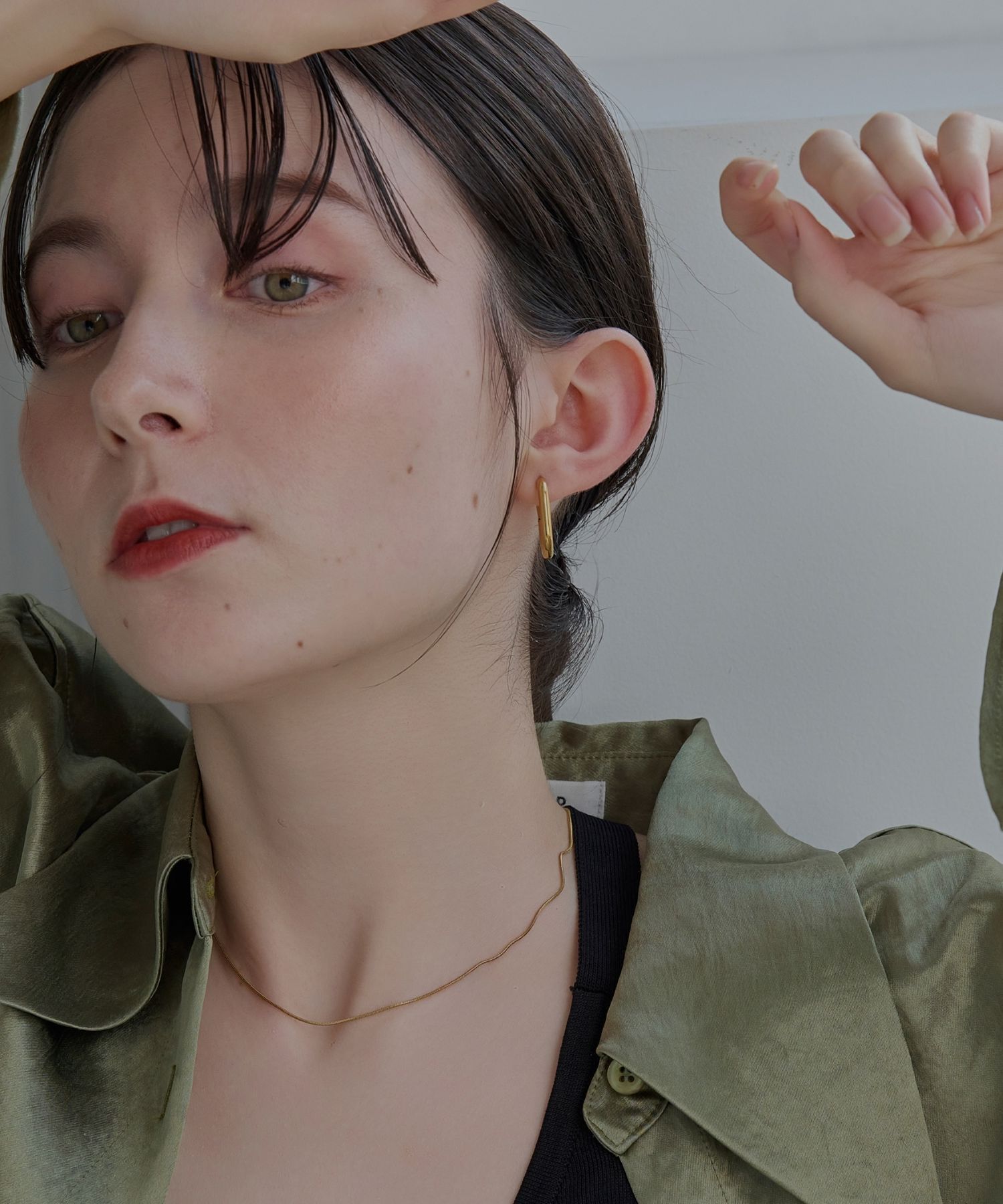 Phoebe「【金属アレルギー対応】ワンタッチオーバルフープピアス/サージカルステンレス/サージカルステンレス」|ピアス|