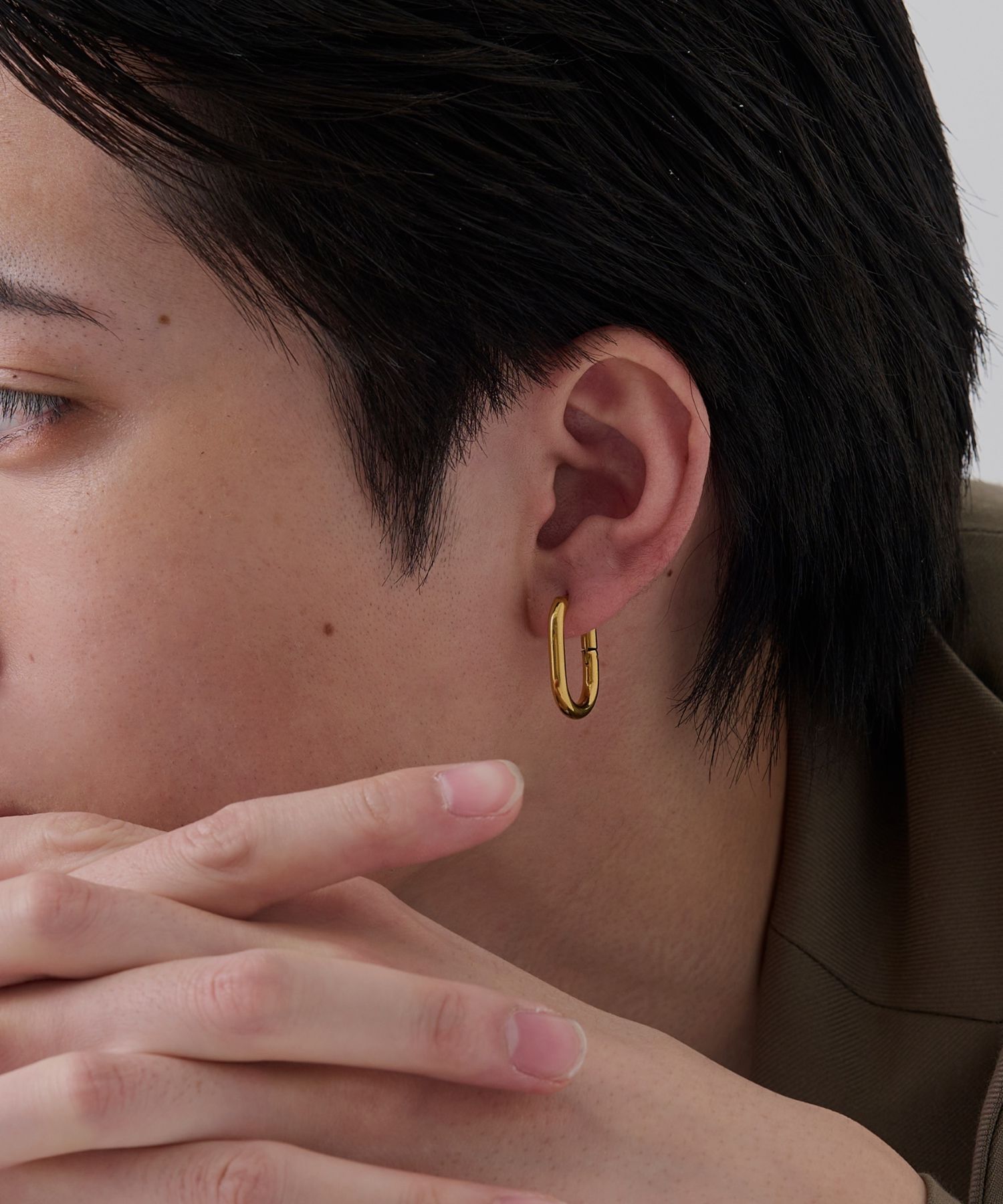 Phoebe「【金属アレルギー対応】ワンタッチオーバルフープピアス/サージカルステンレス/サージカルステンレス」|ピアス|