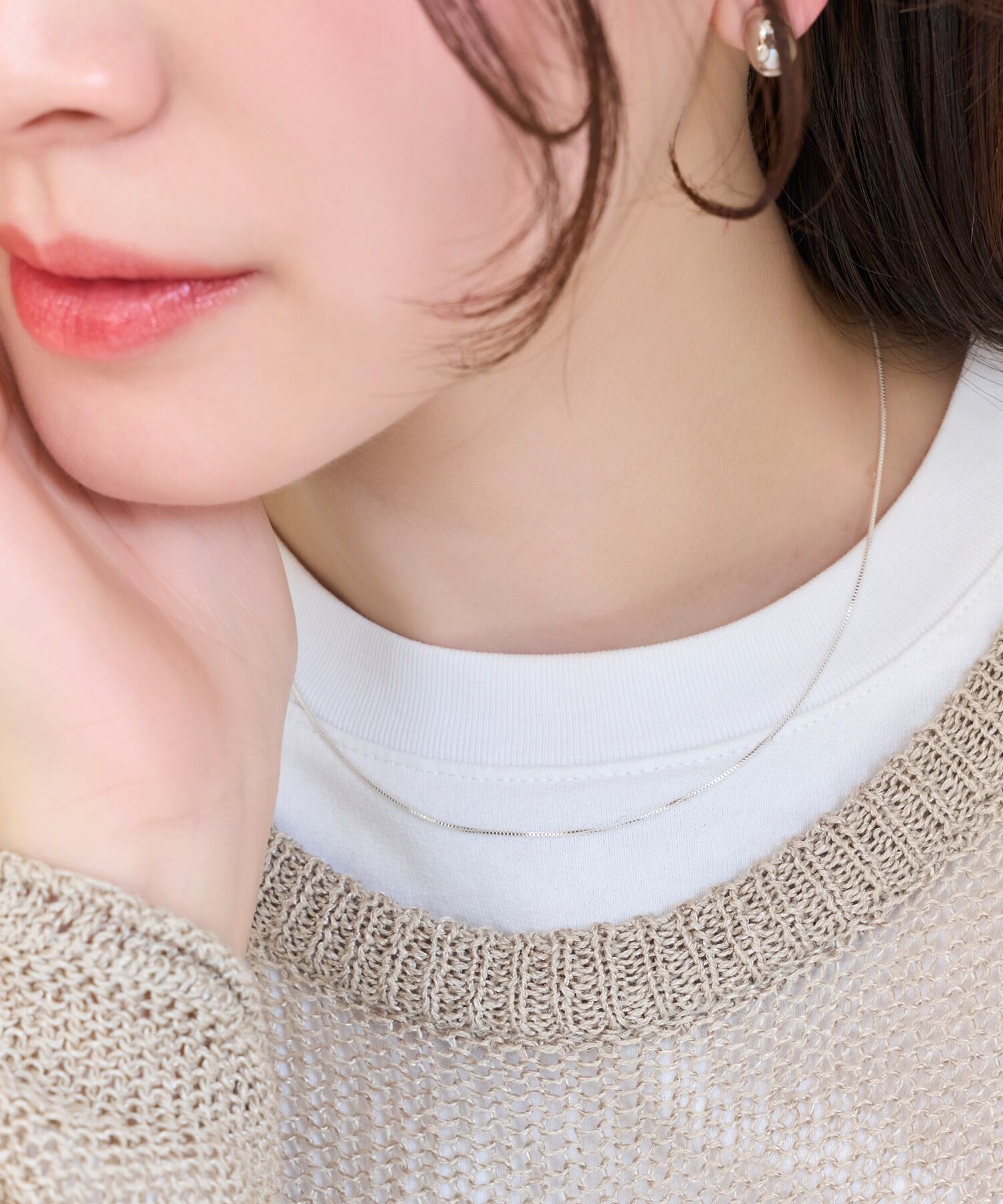 Phoebe「【SV925】シルキーシャインベネチアンチェーンネックレス/40cm」|ネックレス|