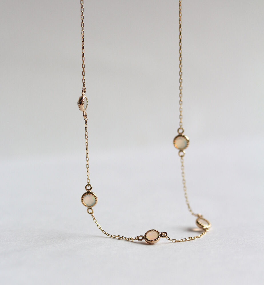  「オパール ステーション ネックレス | K10YG」|ネックレス|
