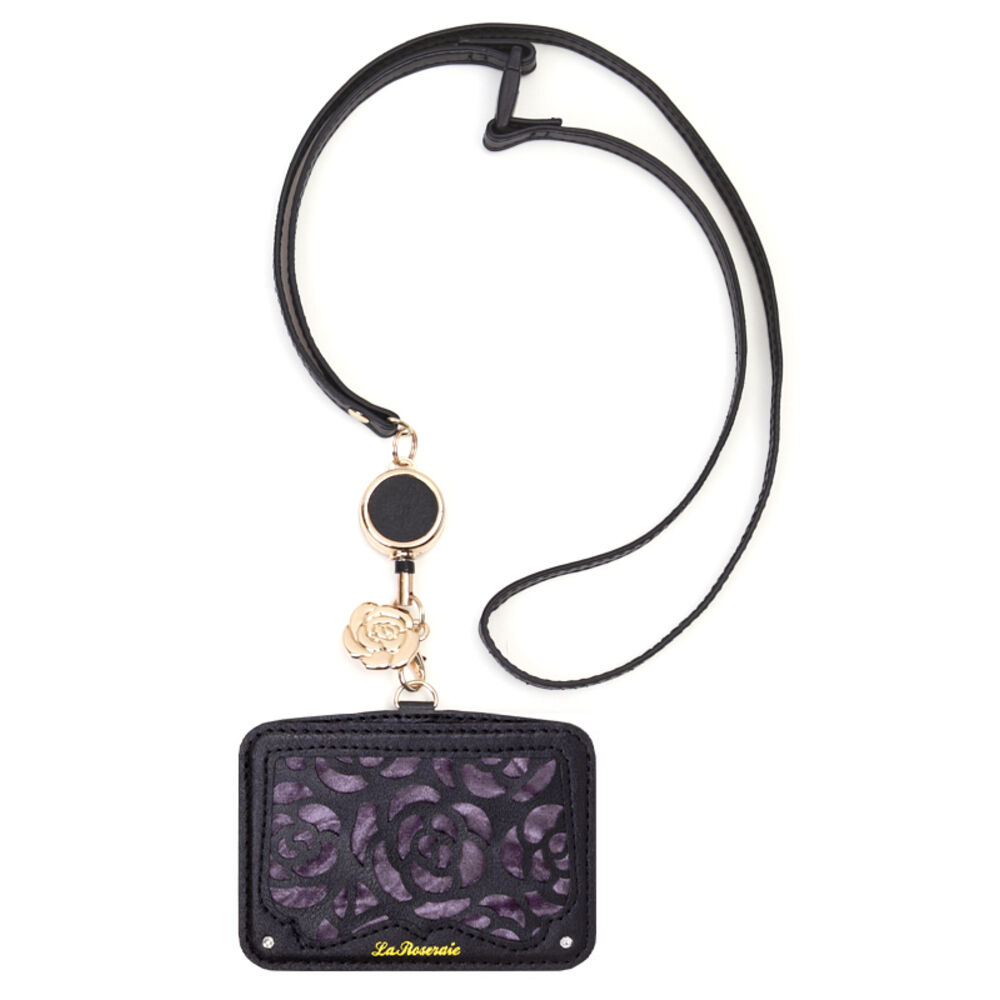 BACKYARD FAMILY「パスケース 定期入れ レディース 通販 薔薇 バラ リール付き カードケース カード入れ」|定期入れ|ブラック2