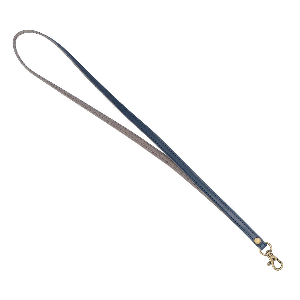 BACKYARD FAMILY「栃木レザー ネックストラップ 通販 ストラップ ベルト ネックホルダー 本革 牛革 首かけ 首掛け」|チャーム・キーホルダー|ブルー1