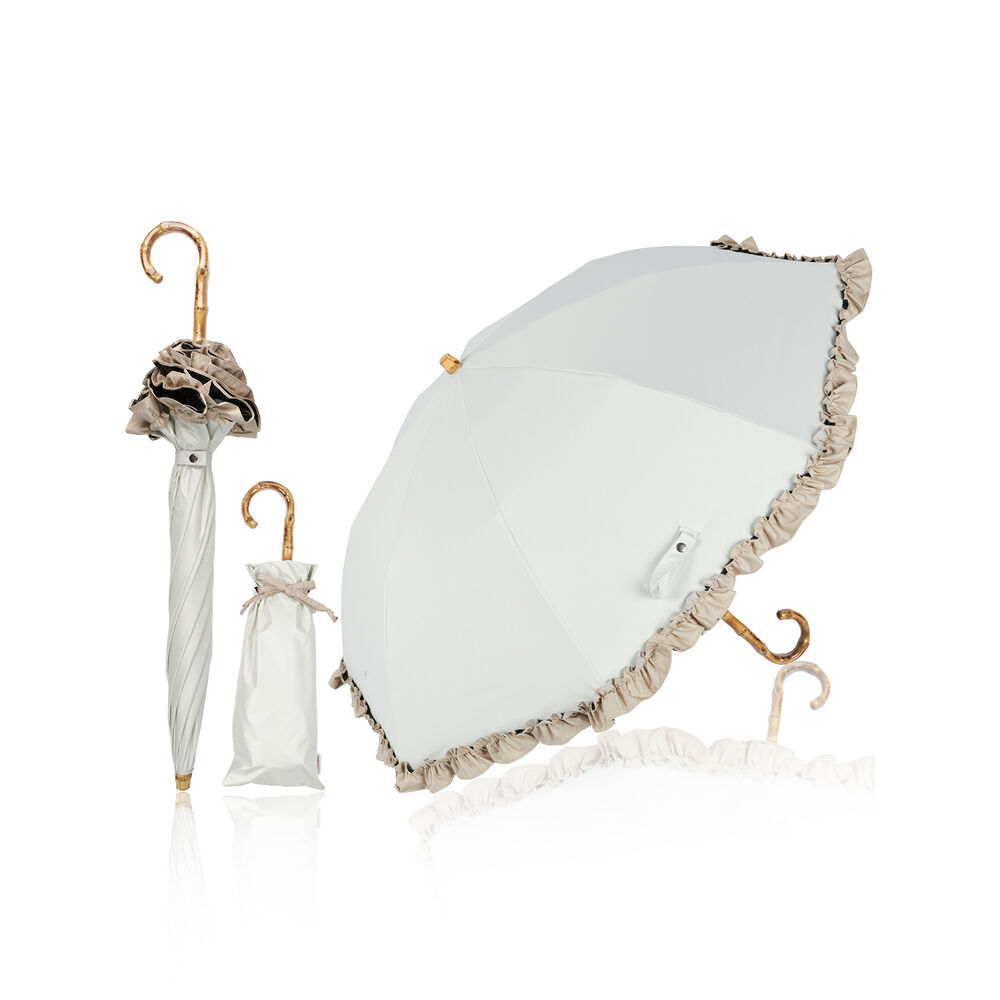 BACKYARD FAMILY「KIZAWA 日傘 UVカット 100 遮光 通販 晴雨兼用傘 折りたたみ日傘 折り畳み日傘」|傘|ホワイト1
