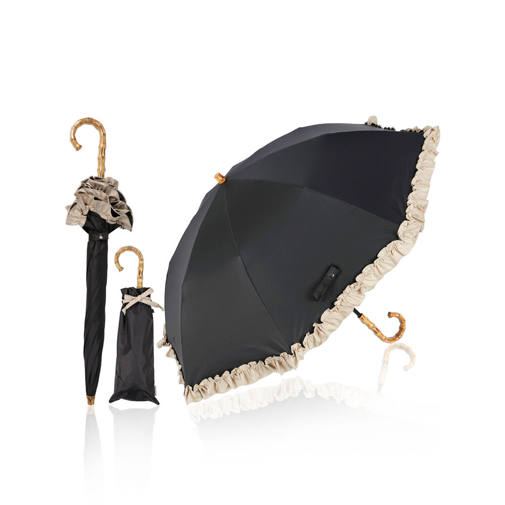 BACKYARD FAMILY「KIZAWA 日傘 UVカット 100 遮光 通販 晴雨兼用傘 折りたたみ日傘 折り畳み日傘」|傘|ブラック1