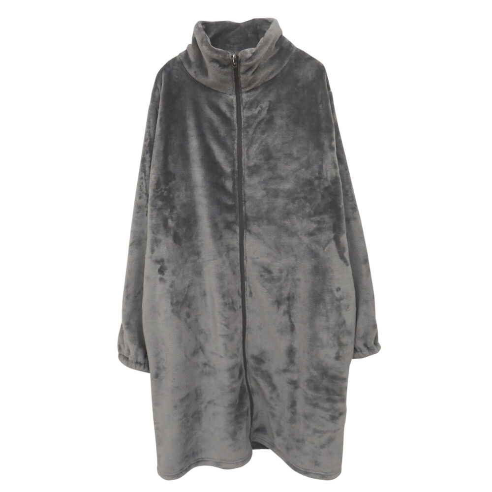 BACKYARD FAMILY「グロリア ジップアップローブ 通販 ジップアップ ローブ ナイトガウン ルームウェア 部屋着」|ルームウェア|グレー1