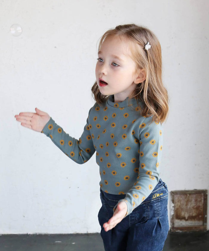 BACKYARD FAMILY「女の子 キッズ 長袖 Tシャツ 通販 ロンT 63042302 長袖Tシャツ カットソー リブ編み」|その他|